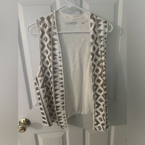 Tart sequined gold and white vest-blazer , size small